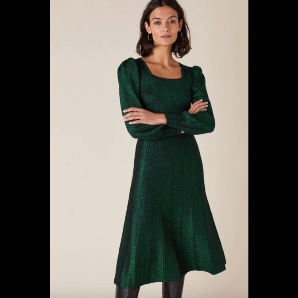 NWT Monsoon London Green Dress